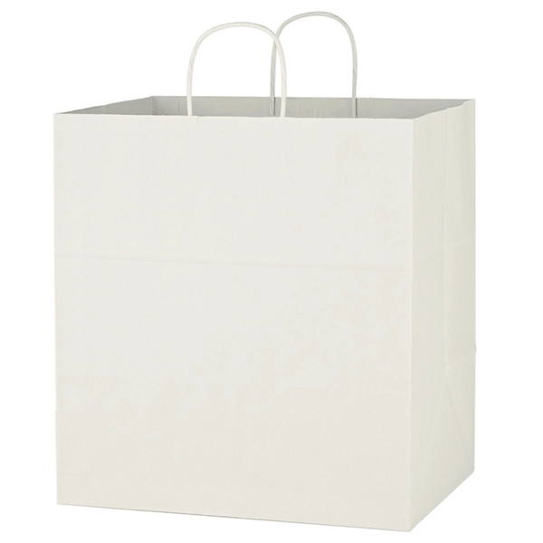 Kraft Paper White Shopping Bag - 14" x 15" - Kraft Paper White Shopping Bag - 14" x 15" - Image 2 of 2