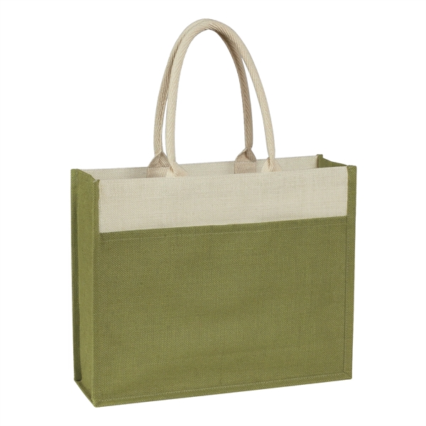 Jute Tote Bag With Front Pocket - Jute Tote Bag With Front Pocket - Image 7 of 9