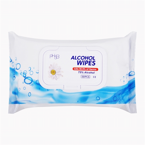 USA STOCK - 50 Count 75% Alcohol Disinfectant Wipes (Blank) - USA STOCK - 50 Count 75% Alcohol Disinfectant Wipes (Blank) - Image 0 of 1