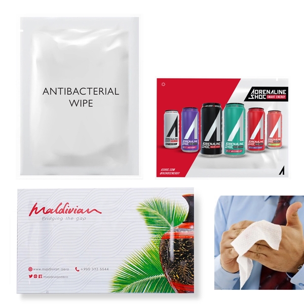 Hand Wipes - 70% Alcohol Antibacterial - Branded Individual - Hand Wipes - 70% Alcohol Antibacterial - Branded Individual - Image 0 of 1