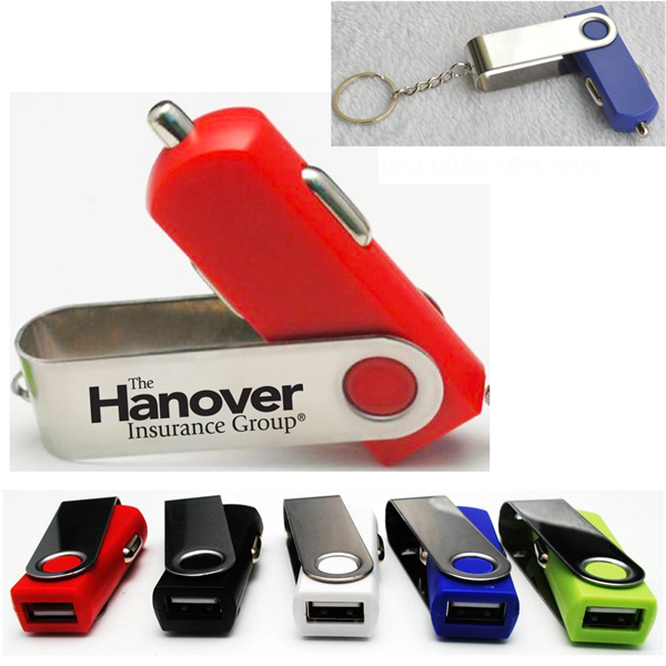 Swivel USB Mobile Car Charger - Metal - Swivel USB Mobile Car Charger - Metal - Image 0 of 1