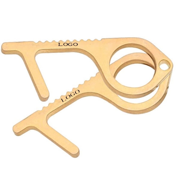 Portable Hygiene Hand Antimicrobial Brass EDC Door Opener - Portable Hygiene Hand Antimicrobial Brass EDC Door Opener - Image 0 of 4