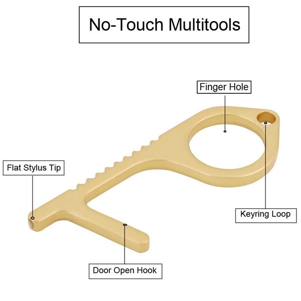 Portable Hygiene Hand Antimicrobial Brass EDC Door Opener - Portable Hygiene Hand Antimicrobial Brass EDC Door Opener - Image 4 of 4