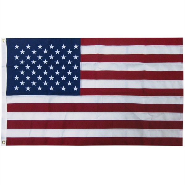 6' x 10' 2-ply Polyester U.S. Flag with Heading and Grommets - 6' x 10' 2-ply Polyester U.S. Flag with Heading and Grommets - Image 0 of 4