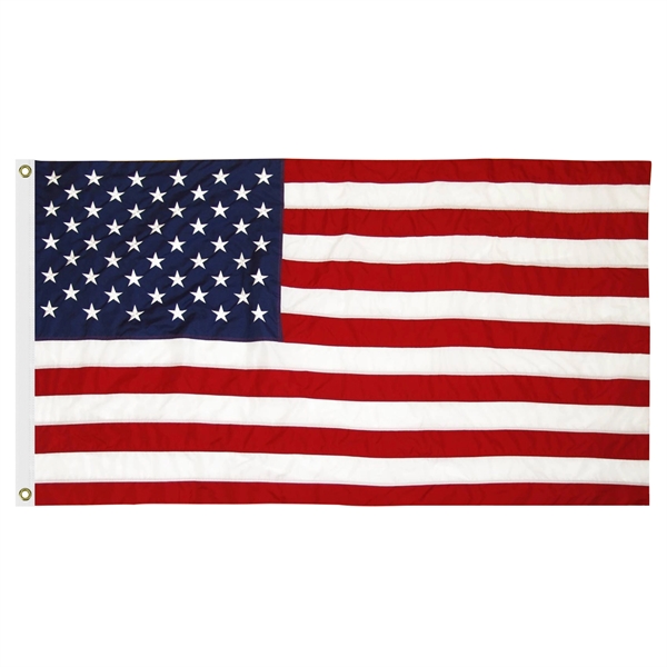 5' x 9.5' U.S. Cotton Flag w/ Heading & Grommets - 5' x 9.5' U.S. Cotton Flag w/ Heading & Grommets - Image 0 of 3