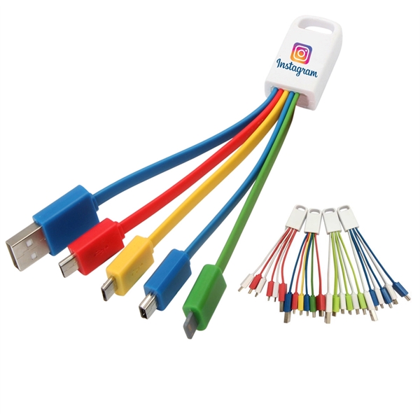 Deluxe 5-in-1 USB Charging Cable Mobile Charger incl Type C - Deluxe 5-in-1 USB Charging Cable Mobile Charger incl Type C - Image 0 of 8