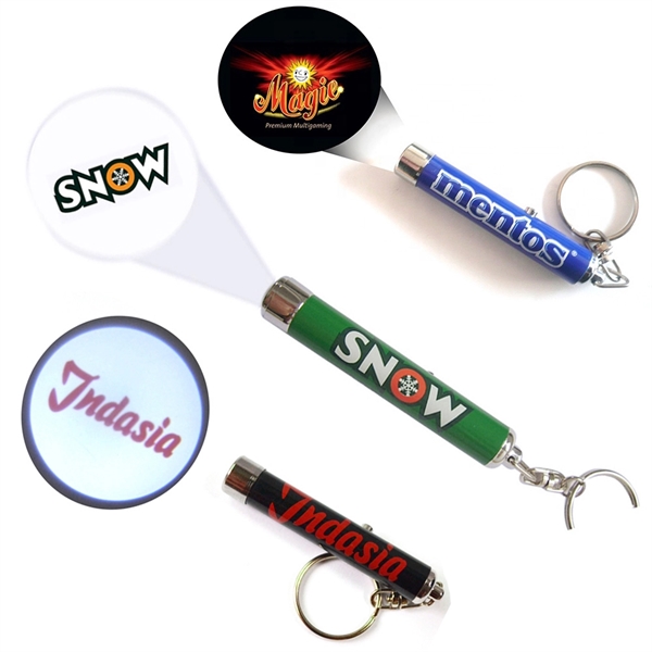 Promotional LED Logo Projector Flashlight Keychain - Aluminu - Promotional LED Logo Projector Flashlight Keychain - Aluminu - Image 0 of 1