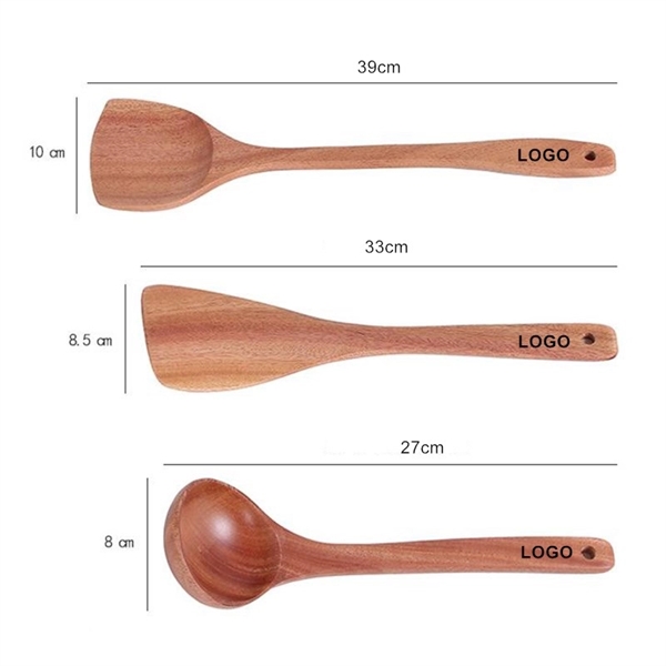Organic Wooden Cooking Spatula&Spoon Set - Organic Wooden Cooking Spatula&Spoon Set - Image 0 of 2