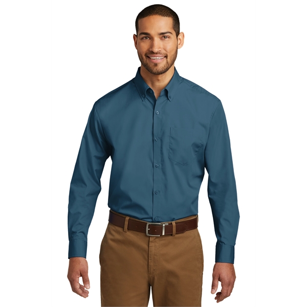 Port Authority Long Sleeve Carefree Poplin Shirt. - Port Authority Long Sleeve Carefree Poplin Shirt. - Image 61 of 65