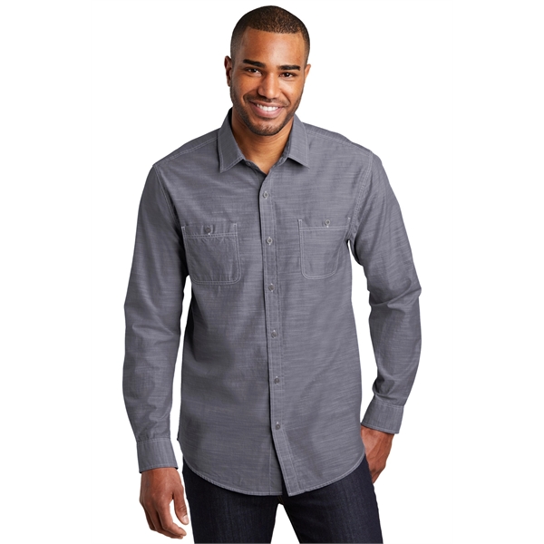 Port Authority Slub Chambray Shirt. - Port Authority Slub Chambray Shirt. - Image 11 of 15