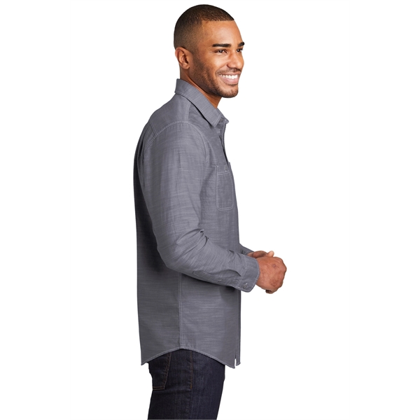 Port Authority Slub Chambray Shirt. - Port Authority Slub Chambray Shirt. - Image 13 of 15