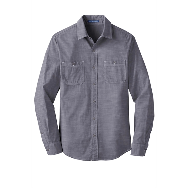 Port Authority Slub Chambray Shirt. - Port Authority Slub Chambray Shirt. - Image 14 of 15