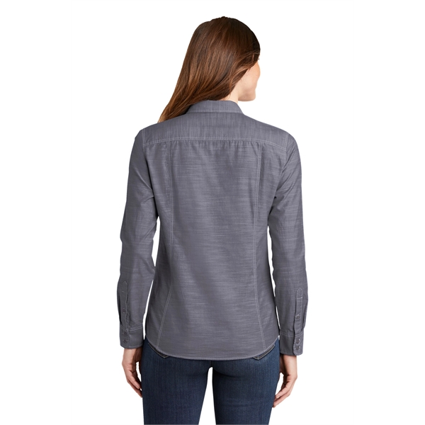 Port Authority Women's Slub Chambray Shirt. - Port Authority Women's Slub Chambray Shirt. - Image 8 of 15