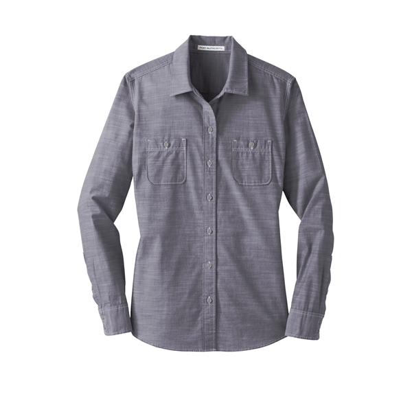 Port Authority Women's Slub Chambray Shirt. - Port Authority Women's Slub Chambray Shirt. - Image 11 of 15