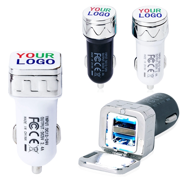 Dual Car USB Phone Charger - Metal - Dual Car USB Phone Charger - Metal - Image 0 of 1
