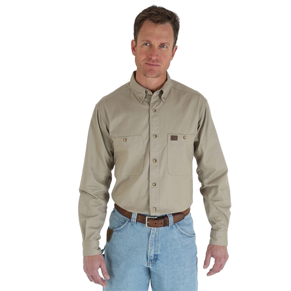 Wrangler Riggs Workwear Long Sleeve Twill Work Shirt - Wrangler Riggs Workwear Long Sleeve Twill Work Shirt - Image 3 of 7