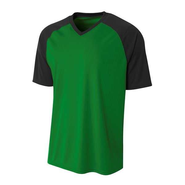 A4 Youth Polyester V-Neck Strike Jersey with Contrast Sle... - A4 Youth Polyester V-Neck Strike Jersey with Contrast Sle... - Image 15 of 31