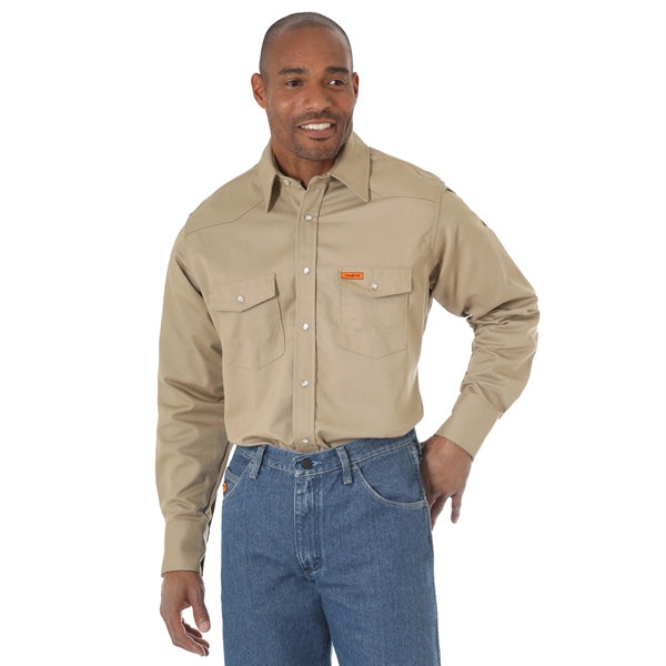 Wrangler FR Flame Resistant Long Sleeve Western Workshirt - Wrangler FR Flame Resistant Long Sleeve Western Workshirt - Image 2 of 3