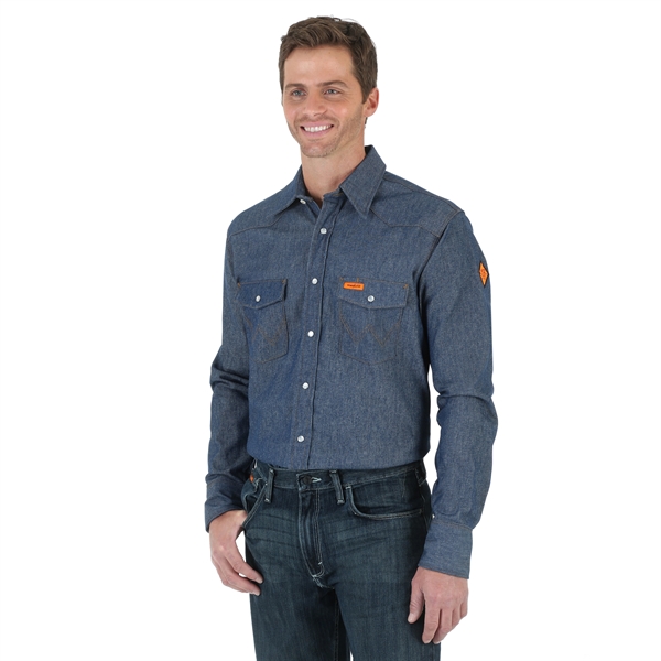 Wrangler FR Flame Resistant Long Sleeve Western Workshirt - Wrangler FR Flame Resistant Long Sleeve Western Workshirt - Image 0 of 3