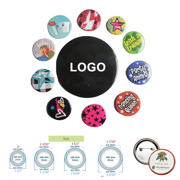 2" to 3" Round Custom Buttons with Pin - 2" to 3" Round Custom Buttons with Pin - Image 0 of 0