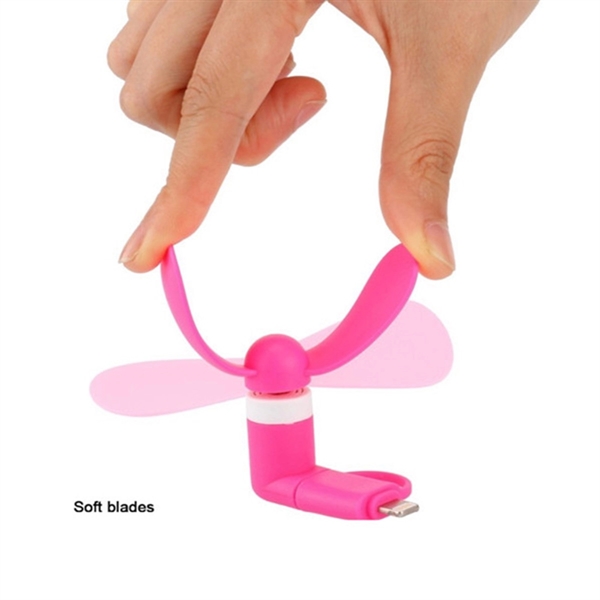 2-in-1 USB Powered Flexible Mini Cell Phone Fan - 2-in-1 USB Powered Flexible Mini Cell Phone Fan - Image 1 of 4