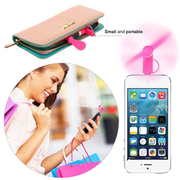 2-in-1 USB Powered Flexible Mini Cell Phone Fan - 2-in-1 USB Powered Flexible Mini Cell Phone Fan - Image 2 of 4