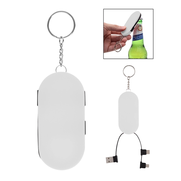 Hideaway 3-In-1 Charging Cable & Bottle Opener - Hideaway 3-In-1 Charging Cable & Bottle Opener - Image 12 of 14