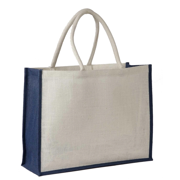 Jute Shopping Tote with Cotton Web Handle and Inside Pocket - Jute Shopping Tote with Cotton Web Handle and Inside Pocket - Image 4 of 5