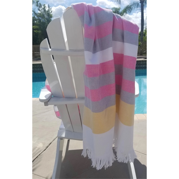 36x70 Turkish Beach Towel With Fringes - 36x70 Turkish Beach Towel With Fringes - Image 17 of 32