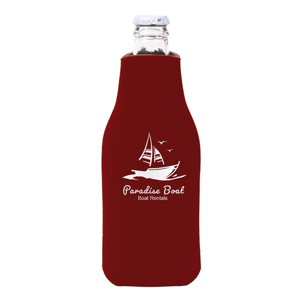 Zipper Beer Bottle Cooler w/ 1 Color Imprint - Zipper Beer Bottle Cooler w/ 1 Color Imprint - Image 11 of 26