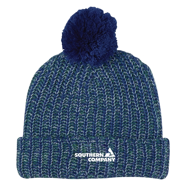 Leatherette Pom Beanie - Leatherette Pom Beanie - Image 0 of 9