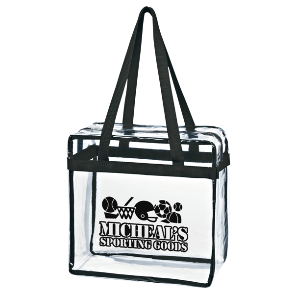 Clear Tote Bag With Zipper - Clear Tote Bag With Zipper - Image 0 of 11