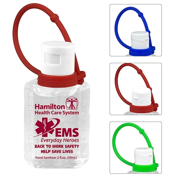 2 oz Hand Sanitizer Antibacterial Gel with Silicone Leash