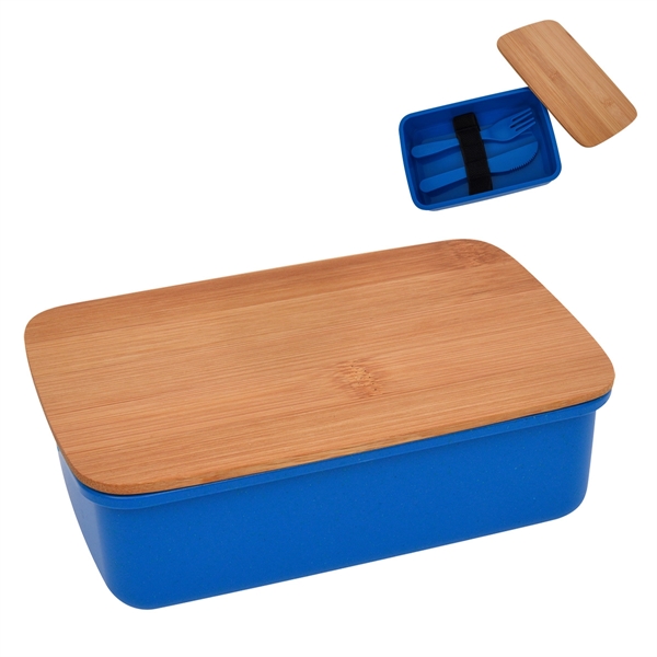Wheat Lunch Set With Bamboo Lid - Wheat Lunch Set With Bamboo Lid - Image 4 of 7