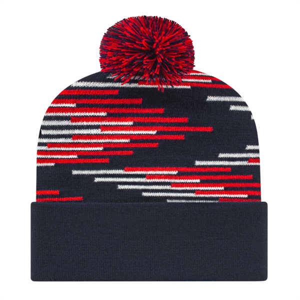 Bar Knit Cap With Cuff - Bar Knit Cap With Cuff - Image 7 of 7