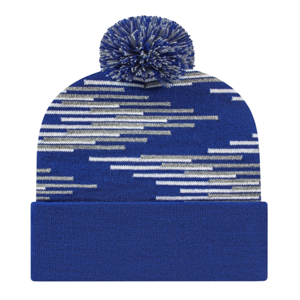 Bar Knit Cap With Cuff - Bar Knit Cap With Cuff - Image 5 of 7