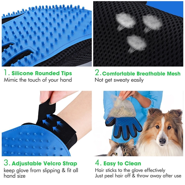 Silicone Hair Removal Pets Massage 2 In 1 PetGrooming Glove - Silicone Hair Removal Pets Massage 2 In 1 PetGrooming Glove - Image 5 of 5
