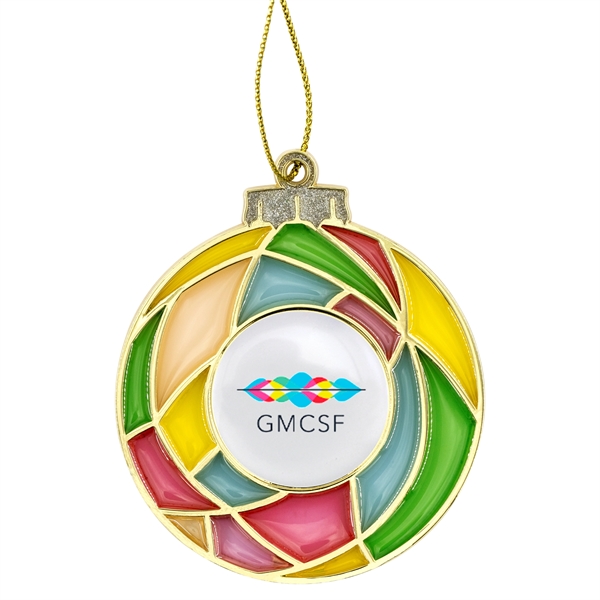 Custom Stained Glass Bulb Christmas Holiday Ornament