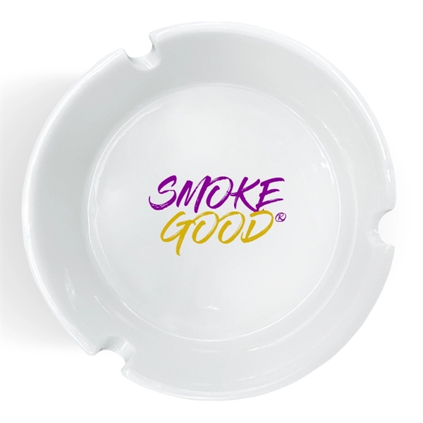 Custom White Glass Ashtrays - Custom White Glass Ashtrays - Image 0 of 5