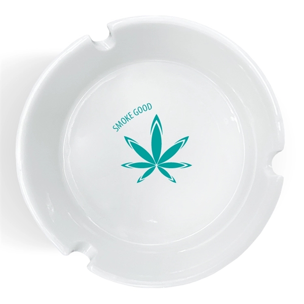 Custom White Glass Ashtrays - Custom White Glass Ashtrays - Image 2 of 5