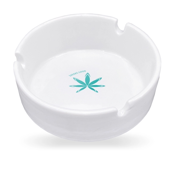 Custom White Glass Ashtrays - Custom White Glass Ashtrays - Image 3 of 5