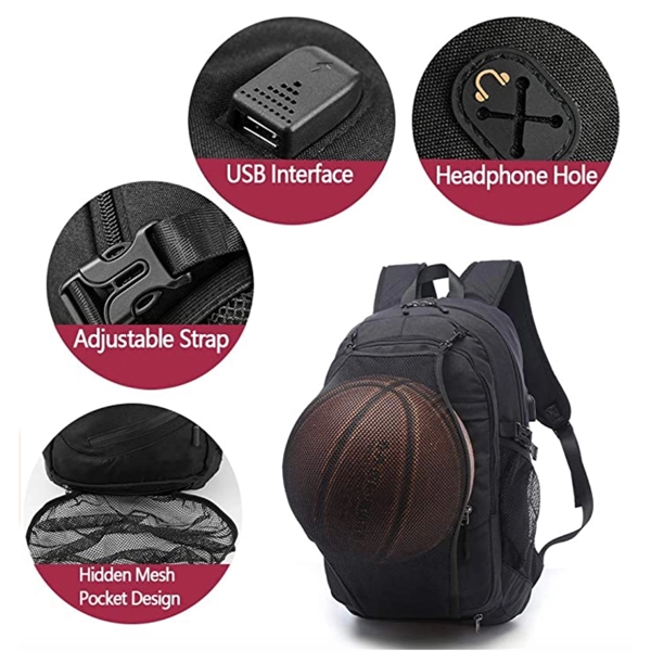 School Basketball Backpack - School Basketball Backpack - Image 5 of 7