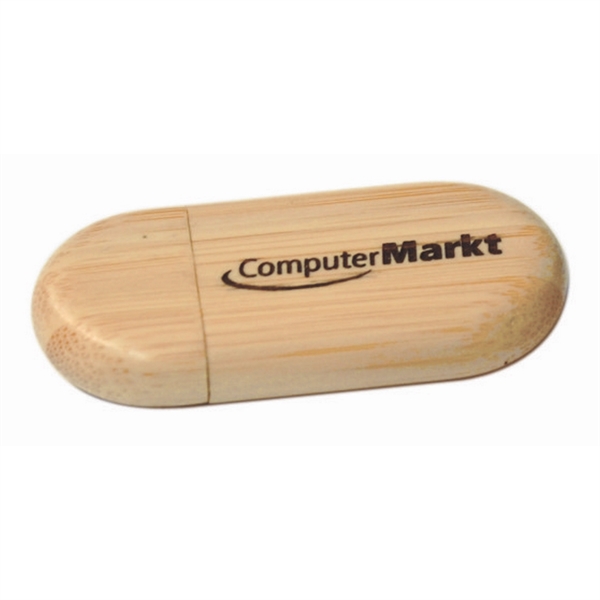 1 1/8" x 2 3/8" 8GB Bamboo Flash Drive w/ Rounded Corners - 1 1/8" x 2 3/8" 8GB Bamboo Flash Drive w/ Rounded Corners - Image 0 of 1