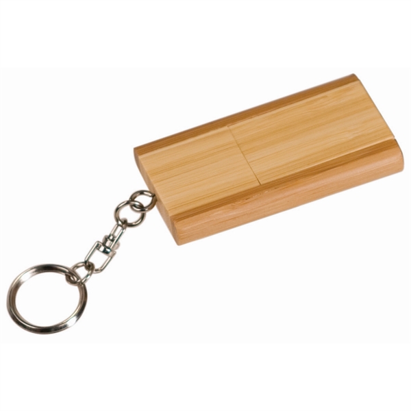 8GB 2-Tone Bamboo Flip Style USB Flash Drive w/ Keychain - 8GB 2-Tone Bamboo Flip Style USB Flash Drive w/ Keychain - Image 0 of 1