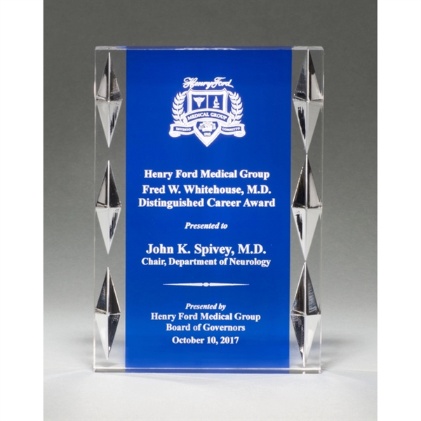 Acrylic Award with Blue Background and Jewel Accents - Acrylic Award with Blue Background and Jewel Accents - Image 0 of 0