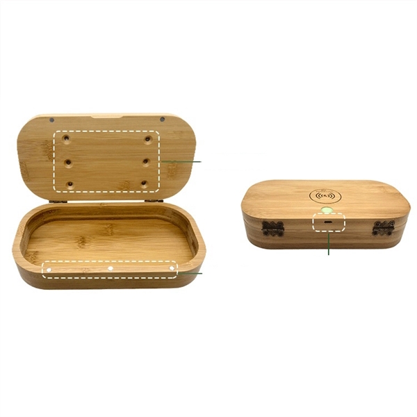 Bamboo Sterilizer Box with 15W Wireless Charger - Bamboo Sterilizer Box with 15W Wireless Charger - Image 1 of 6