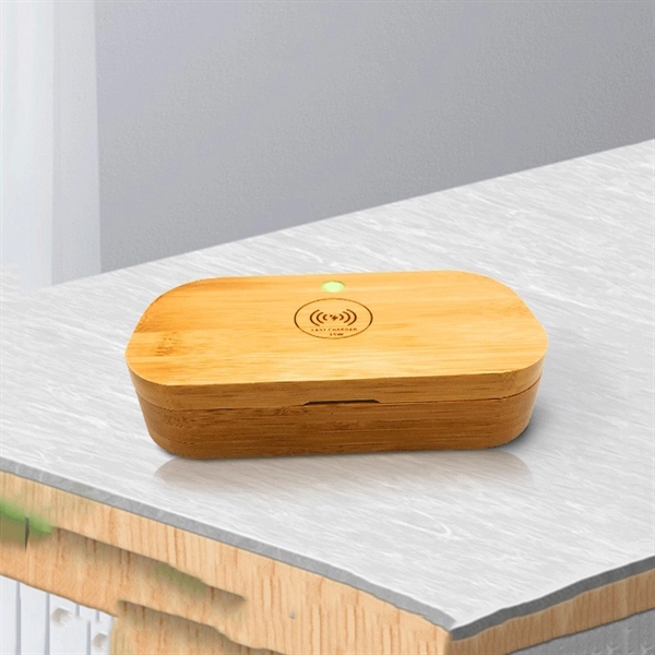 Bamboo Sterilizer Box with 15W Wireless Charger - Bamboo Sterilizer Box with 15W Wireless Charger - Image 2 of 6