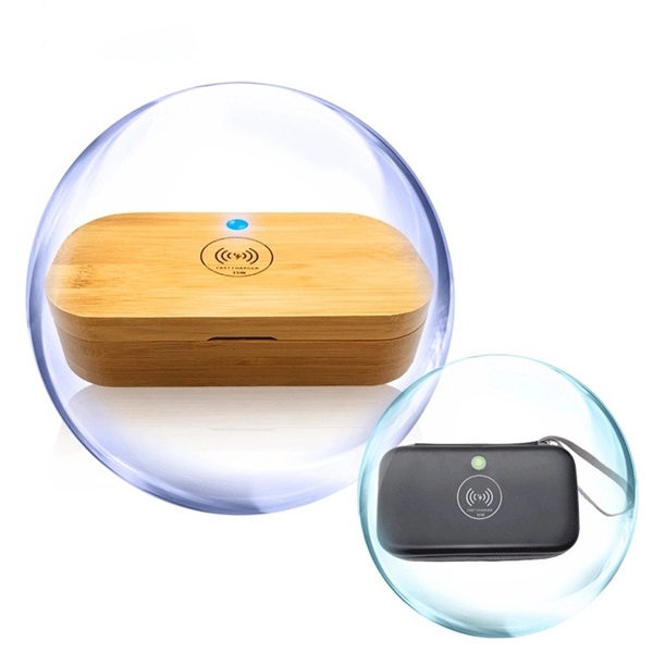 Bamboo Sterilizer Box with 15W Wireless Charger - Bamboo Sterilizer Box with 15W Wireless Charger - Image 4 of 6