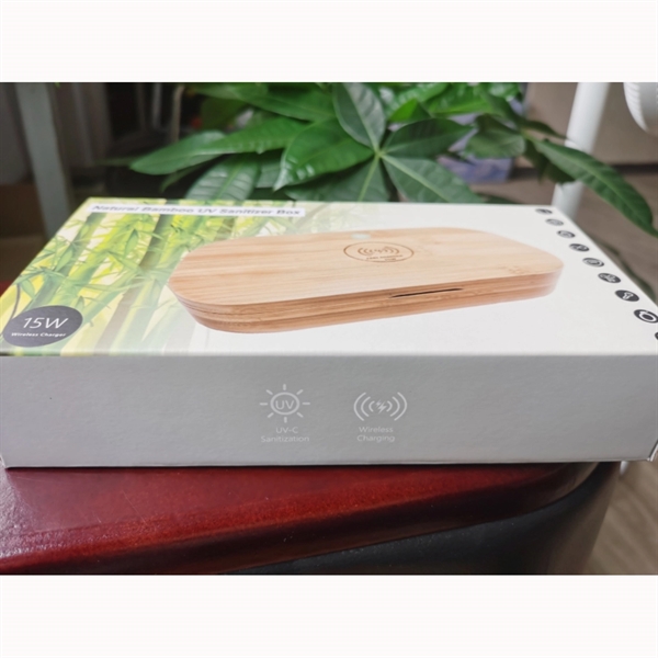 Bamboo Sterilizer Box with 15W Wireless Charger - Bamboo Sterilizer Box with 15W Wireless Charger - Image 6 of 6