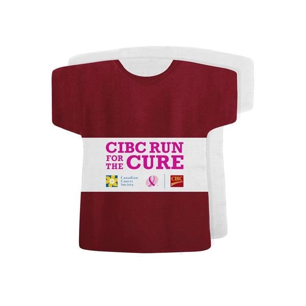 Sponsorship Shirt Shape Rally Towel, 17x18, Sublimated - Sponsorship Shirt Shape Rally Towel, 17x18, Sublimated - Image 0 of 2